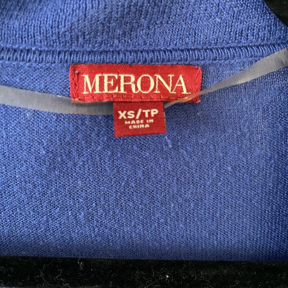 Blue full length cardigan with 3/4 sleeves. - Picture 2 of 2